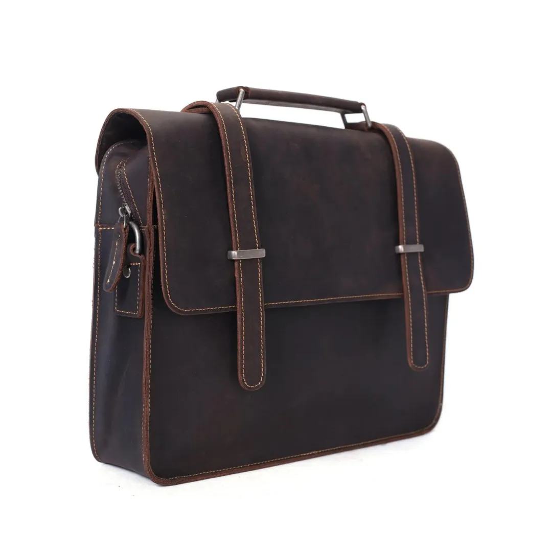 Vintage Crazy Horse Leather Satchel