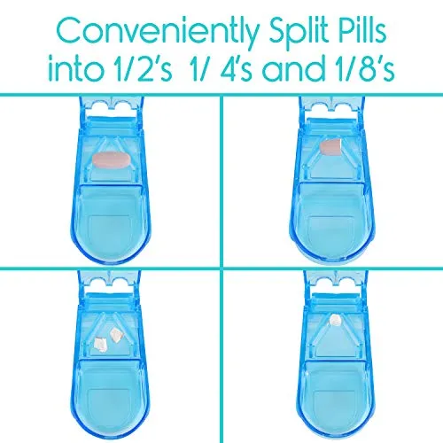 Vive Stackable 7 Day Pill Organizer with Pill Splitting Cutter