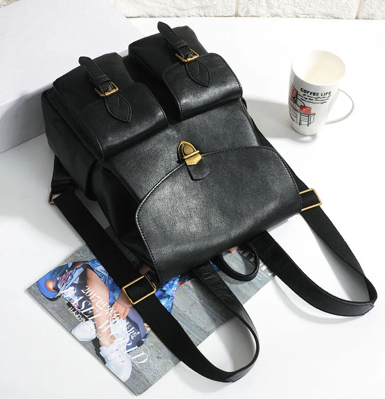 Womens Back Pack Black Leather Womens Backpack Purse For Women