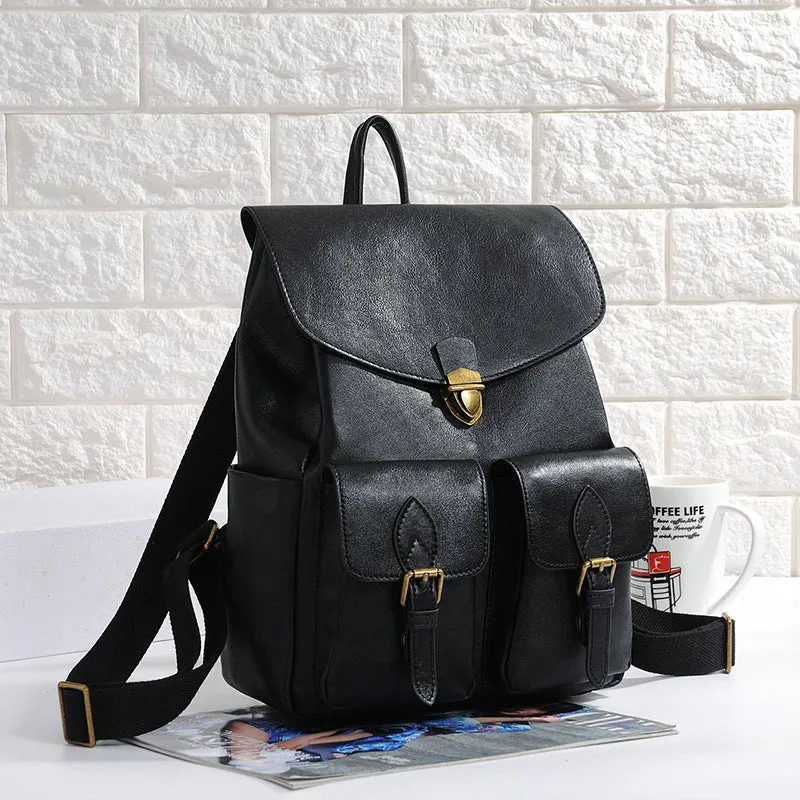 Womens Back Pack Black Leather Womens Backpack Purse For Women