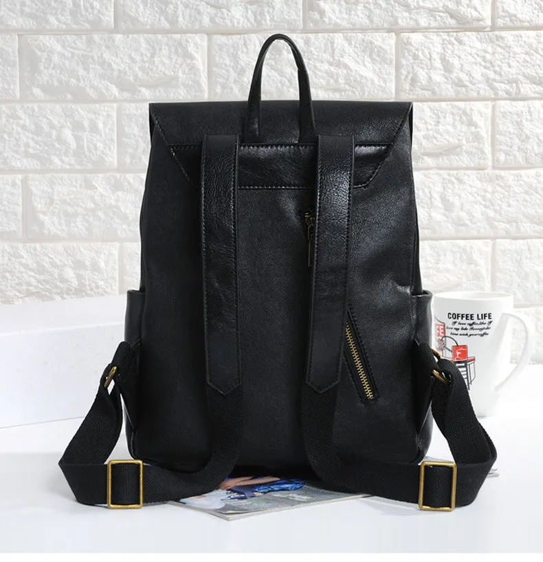 Womens Back Pack Black Leather Womens Backpack Purse For Women