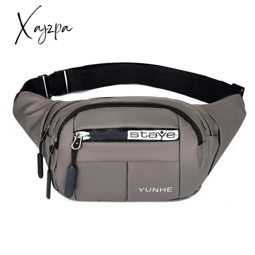 Xajzpa - Fashion Men Pack Teenager Outdoor Sports Running Cycling Waist Bag Pack Male Fashion Shoulder Belt Bag Travel Phone Pouch Bag